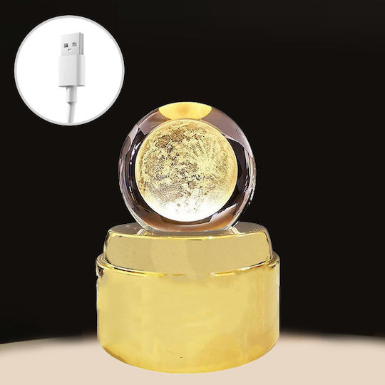 Dekorative Lampe Crystal Ball Gold