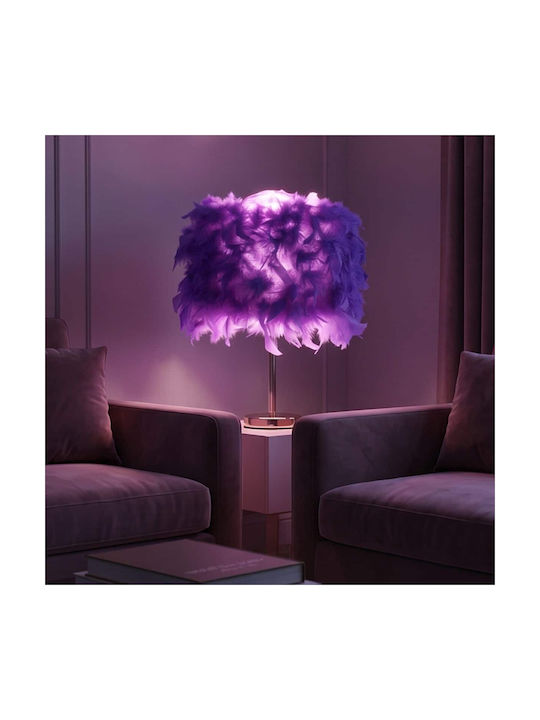 Led7 Mini Feather Decorative Lamp with Socket for Bulb E27 Purple