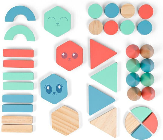 BS Toys Εκπαιδευτικά Τουβλάκια Building Blocks Ξύλινα