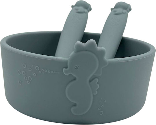 Dodo's Land Silicone Feeding Set with Anti-Slip Base Green 3pcs for 6+ Months
