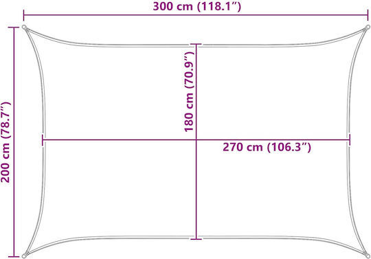 vidaXL Правоъгълна Мрежа / Платно За Сенки Жълто 2x3м