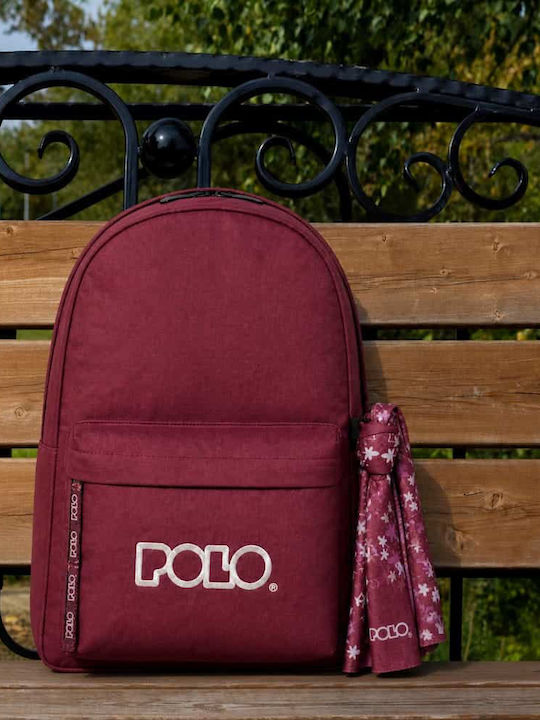 Polo Original Double Scarf Ученическа раница за гимназия Бордо с джоб за бутилка 27 л 2026