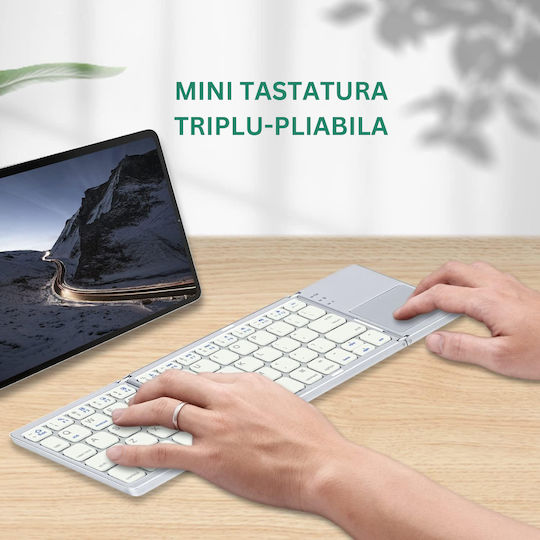 DB-0023 Wireless Bluetooth Keyboard with Touchpad English US Silver