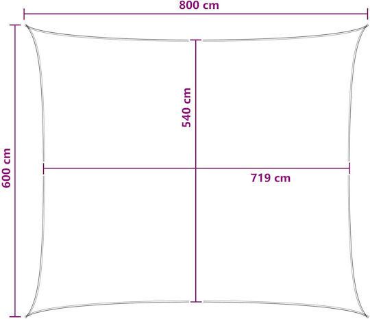 vidaXL Plasă / Pânză De Umbrire Rectangulară Albastră 6x8m