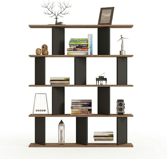 Bücherregal Ratu Anthrazit 120cm / 120x24.6cm / 24.6x141cm / 141cm