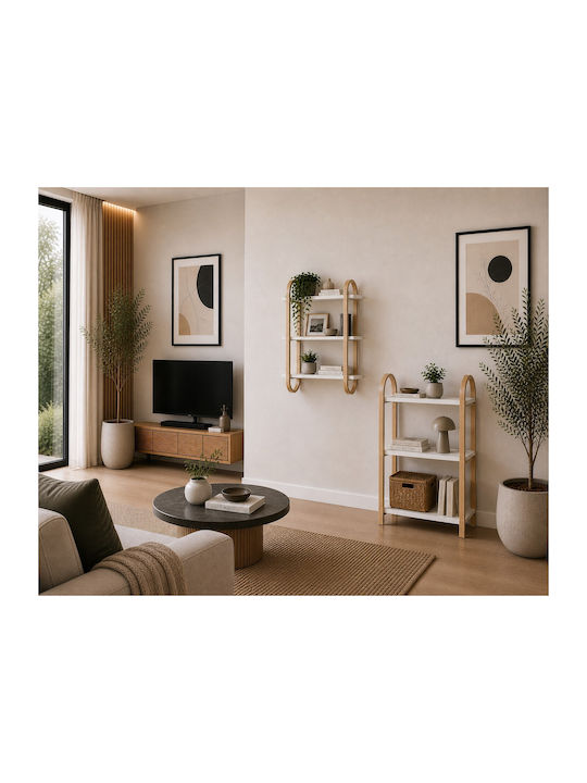 Bellwood Beige Bookcase 72x25x90cm