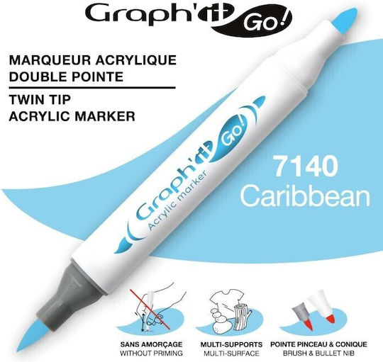 Acrylic Marker Graph It Double Tip Brush Caribbean 7140