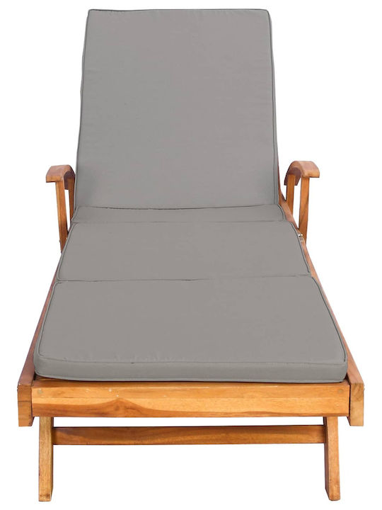 Hölzene Garten- und Pool-Liegestuhl mit Rädern Braune mit Tische 195x68x79cm