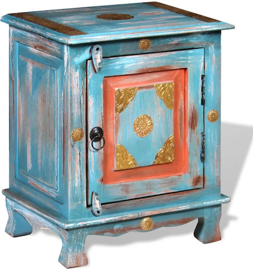 vidaXL Nachttisch aus Massivholz Blau 40x30x50cm