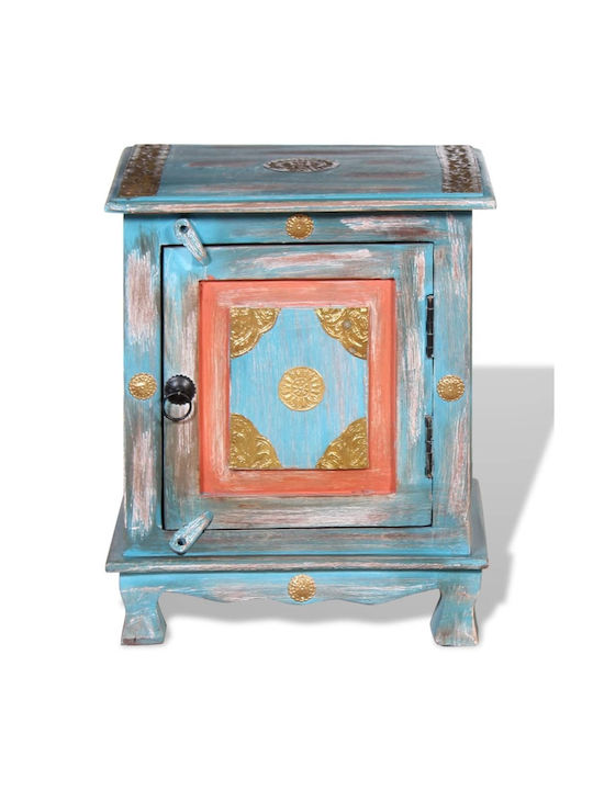 Bedside Table Made of Solid Blue Wood 40x30x50cm