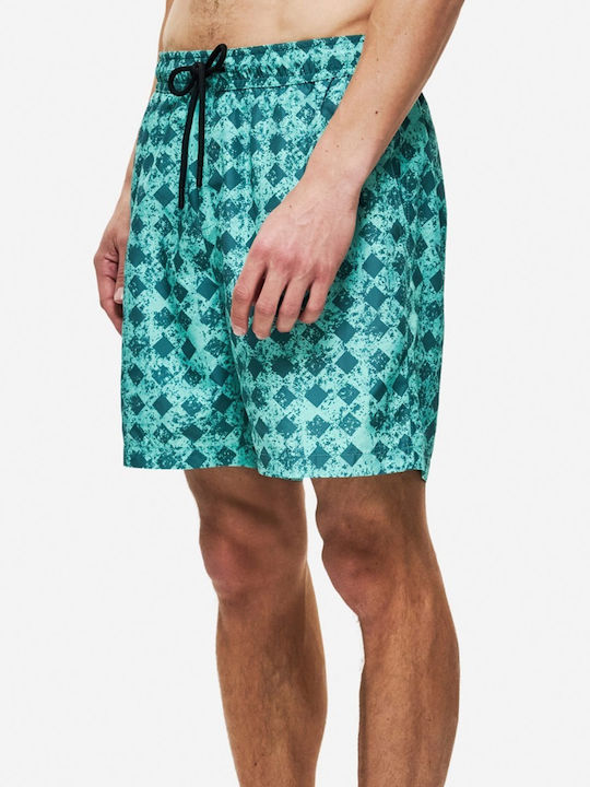Ανδρικό Μαγιό Σορτς Teal με Σχέδια