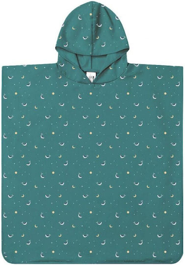 Beach Poncho Sun Protection Hood Whale Teal 1-3 Years Monneka
