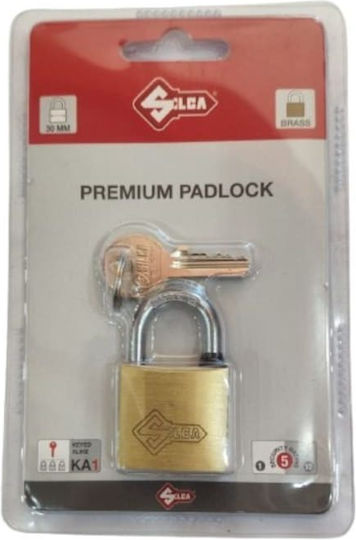Silca Brass Padlock with Key 30mm 3 Pieces