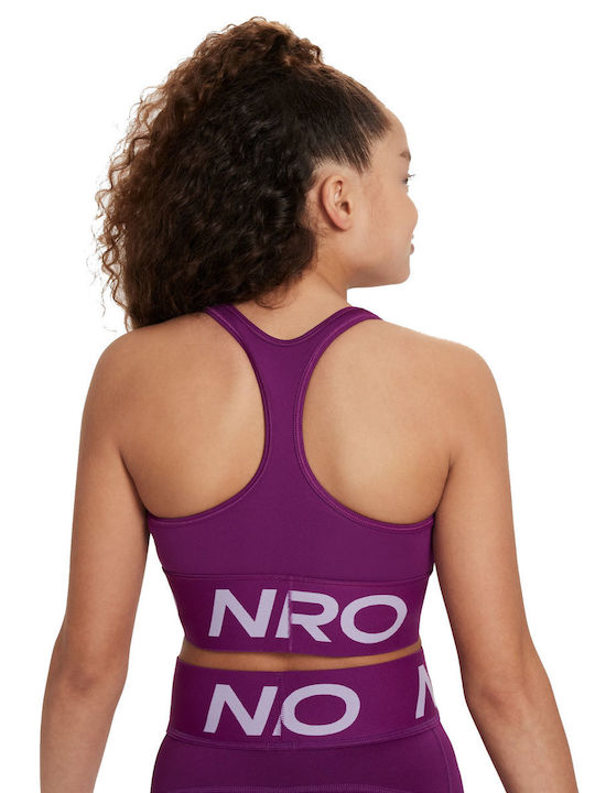 Nike Swoosh Pro Kids' Bralette Tank Top Dri-Fit Purple Nike Swoosh Pro Kids' Bralette Tank Top Dri-Fit Purple