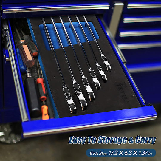 Exdel Tools Σετ 6 Μονά Κλειδιά Πολύγωνα Σπαστά με Μηχανισμό Καστάνιας