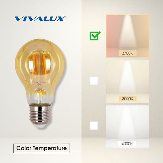 Vivalux Λάμπα LED 4W για Ντουί E27 Θερμό Λευκό 400lm
