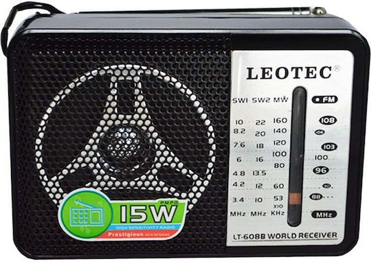 Leotec LT-608B Φορητό Ραδιόφωνο Μπαταρίας Μαύρο