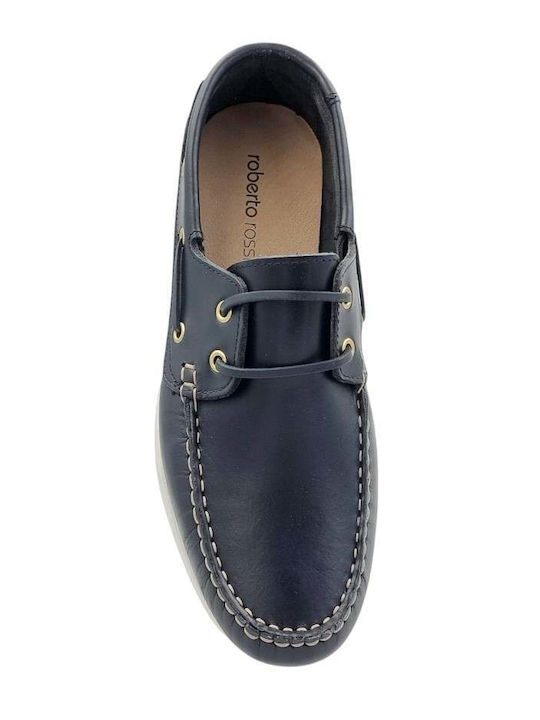 Leder Herren Freizeitschuhe Blau 84386 Blau