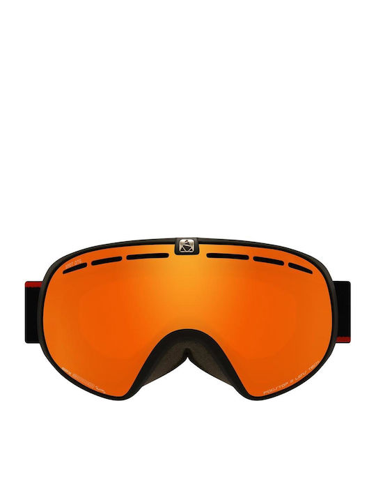 Cairn Spot Otg Spx3 Mat Μάσκα Σκι & Snowboard Ενηλίκων Μαύρη με Φακό σε Μαύρο Χρώμα