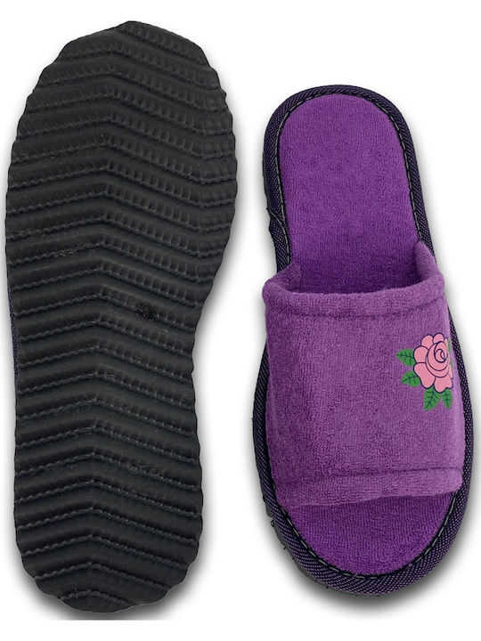 Terry Winter Women's Purple Slippers