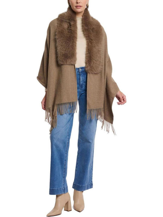 Women's Knitted Cardigan in Brown Colour