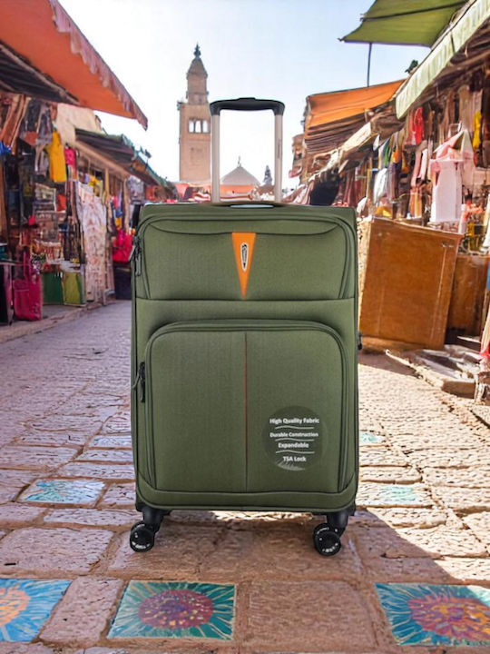 Diplomat Small The Venice Collection Βαλίτσα Ταξιδίου Καμπίνας Υφασμάτινη Πράσινο με 4 Ρόδες Ύψους 55εκ.