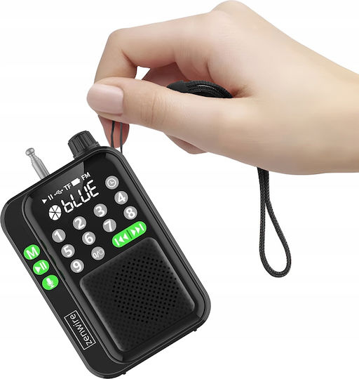 Zenwire Y1 Φορητό Ραδιόφωνο Επαναφορτιζόμενο με Bluetooth και USB Μαύρο