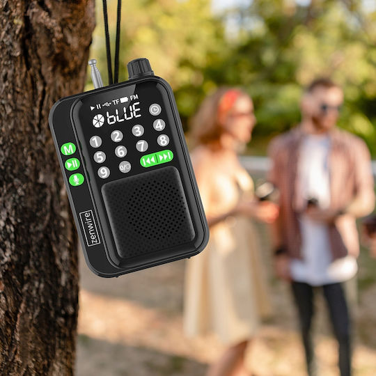 Zenwire Y1 Φορητό Ραδιόφωνο Επαναφορτιζόμενο με Bluetooth και USB Μαύρο