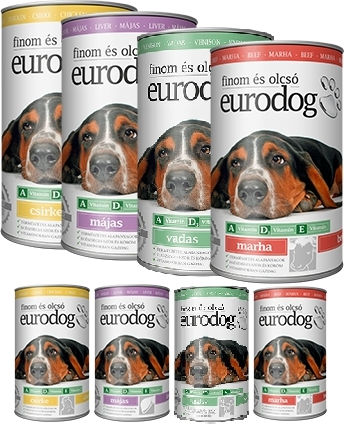 Europet Bernina Eurodog Nasses Hundefutter in Dose mit Rindfleisch 415g