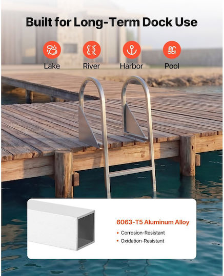 Vevor Aluminum Light Blue Pool Ladder