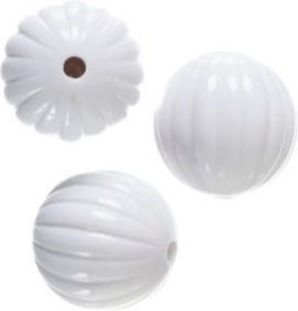 Mărgele Acrilice Relieful Alb 16mm 15 Buc