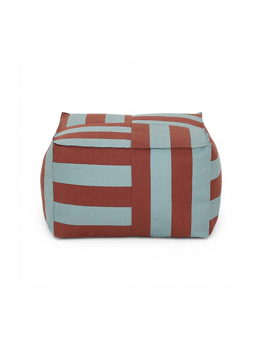 Pouf Hocker Wasserdicht Toffee Blau Streifen
