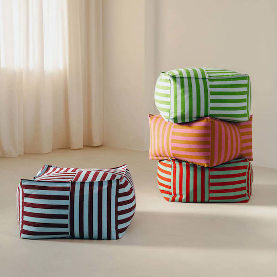 Σκαμπό Burgundy Blue Stripes