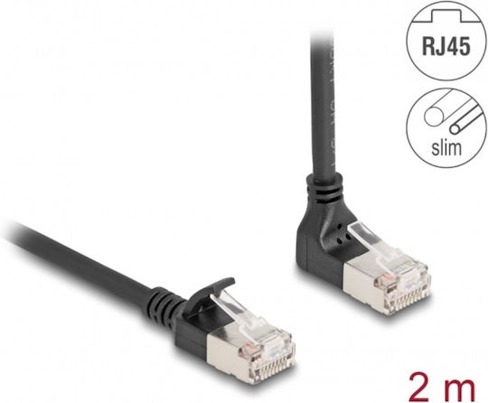 DeLock S/FTP Cat.6a (Gigabit) Καλώδιο Δικτύου Ethernet 2m Μαύρο