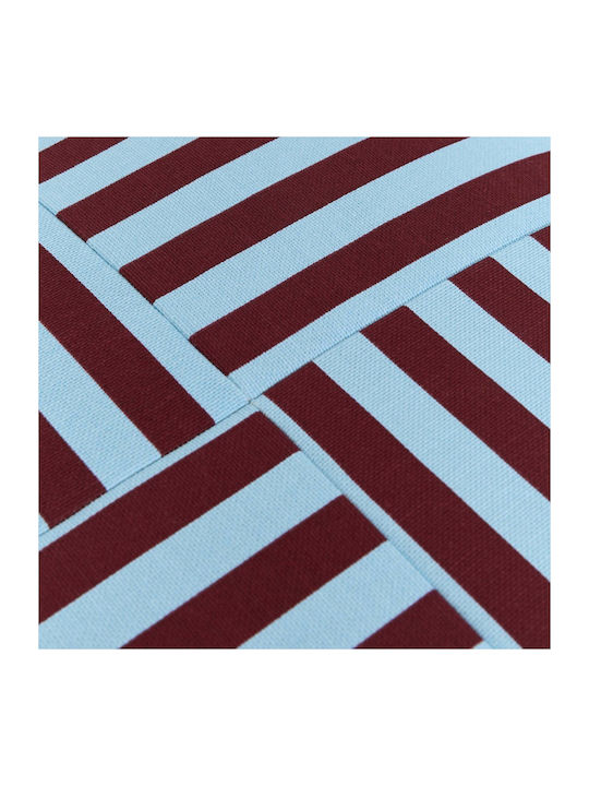 Bean Bag Stool Burgundy Blue Stripes