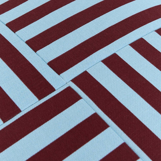 Πουφ Σκαμπό Burgundy Blue Stripes