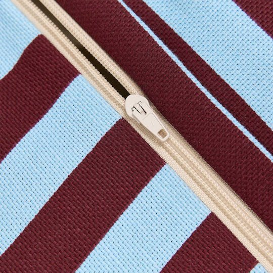 Πουφ Σκαμπό Burgundy Blue Stripes