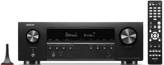 Denon AVR-S770H Home Cinema Receiver 4K/8K 7.2 Channels 75W/8Ω 165W/6Ω with HDR and Dolby Atmos Black