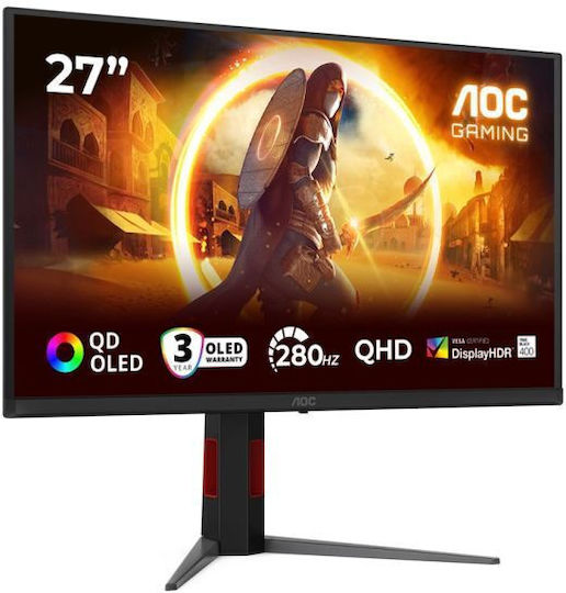AOC QD-OLED HDR Gaming Монитор 27" QHD 2560x1440 240Hz с Време на Реакция 0.03ms GTG