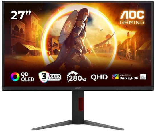 AOC QD-OLED HDR Gaming Монитор 27" QHD 2560x1440 240Hz с Време на Реакция 0.03ms GTG