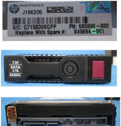 HP 3TB HDD Σκληρός Δίσκος 3.5" SATA III 7200rpm για Server 845894-001