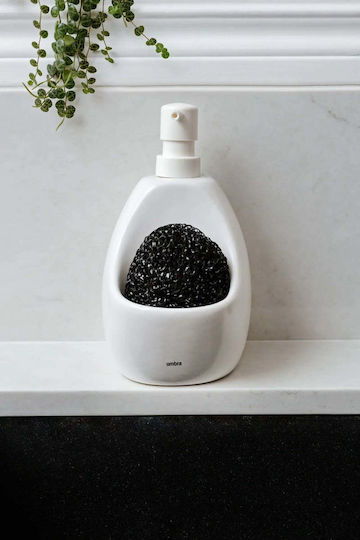 Umbra Soap Dispenser Sponge Holder Joey White