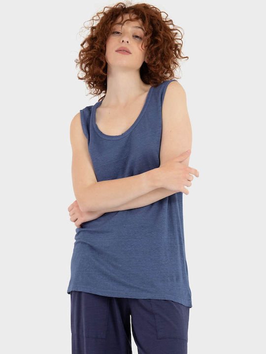 Women's Summer Sleeveless Blouse Indigo
