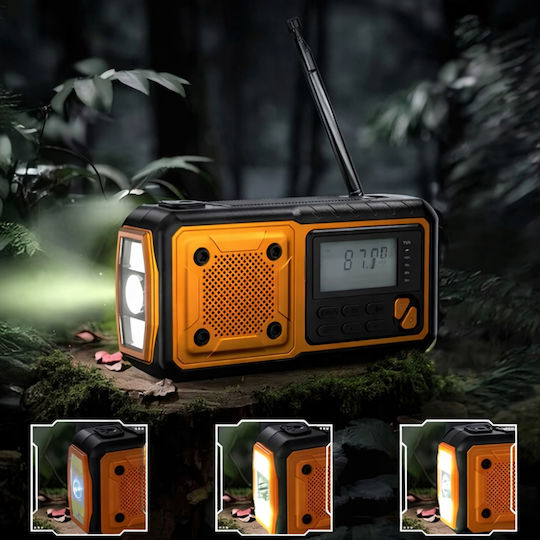 ZD1FMA3QWSM5000 Radio Portabil Solar cu USB Portocaliu
