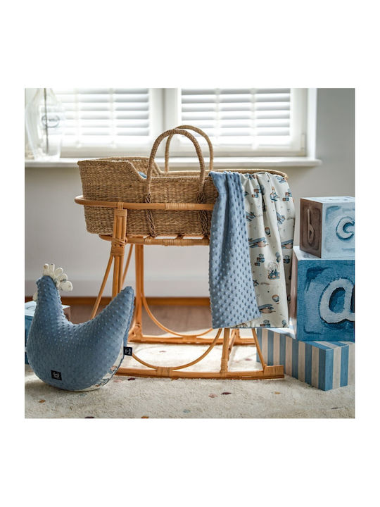 La Millou Nursery Swaddling Blanket Simbo Cotton Blue 80x100cm