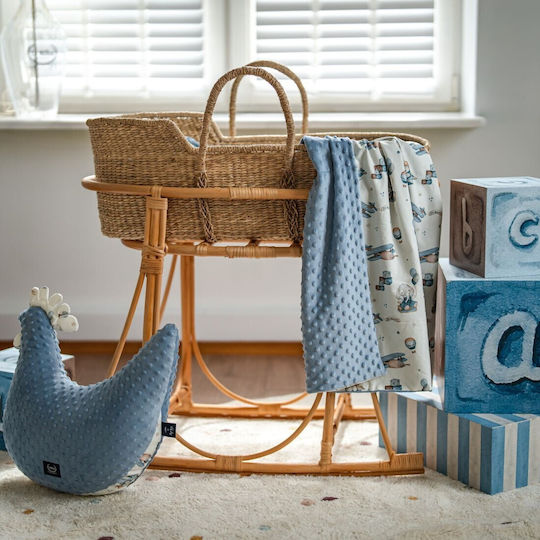 La Millou Nursery Swaddling Blanket Simbo Cotton Blue 80x100cm
