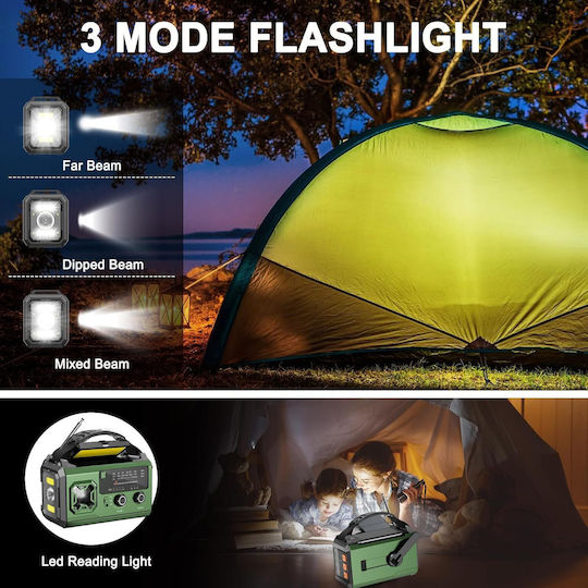 B0GWTPC7BN Radio Portabil Solar cu Bluetooth Verde