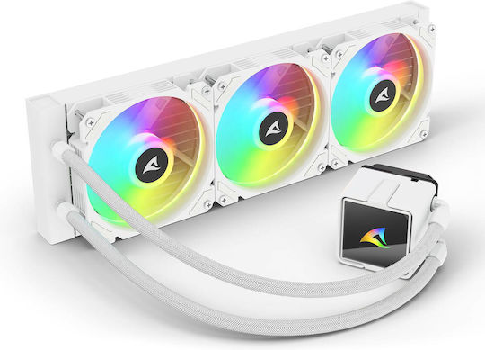 Sharkoon S60 AIO CPU Liquid Cooling with 3 120mm Fans and ARGB Lighting White