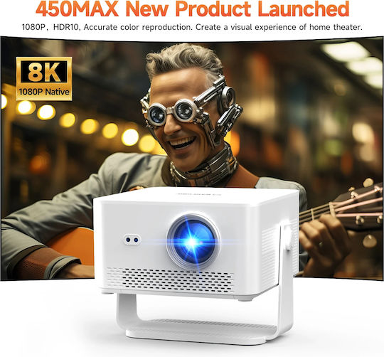 Magcubic HY450MAX Mini Beamer LCD Full HD Lampe LED mit Wi-Fi und Eingebauten Lautsprechern