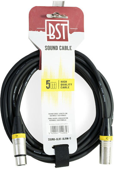 Професионален Аудио Кабел XLR Мъжки XLR Женски 5m 18-5593 BST